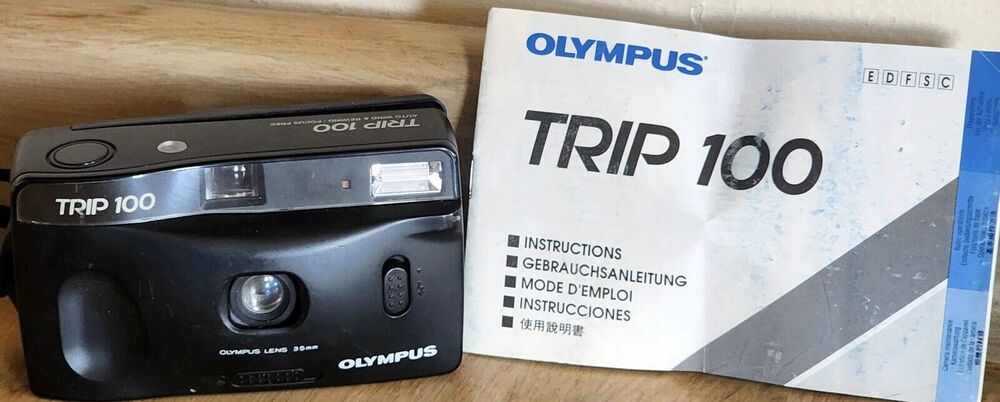 Olympus Trip 100 35mm Film Point & Shoot Camera 35mm Lens & Manual AS IS READ
